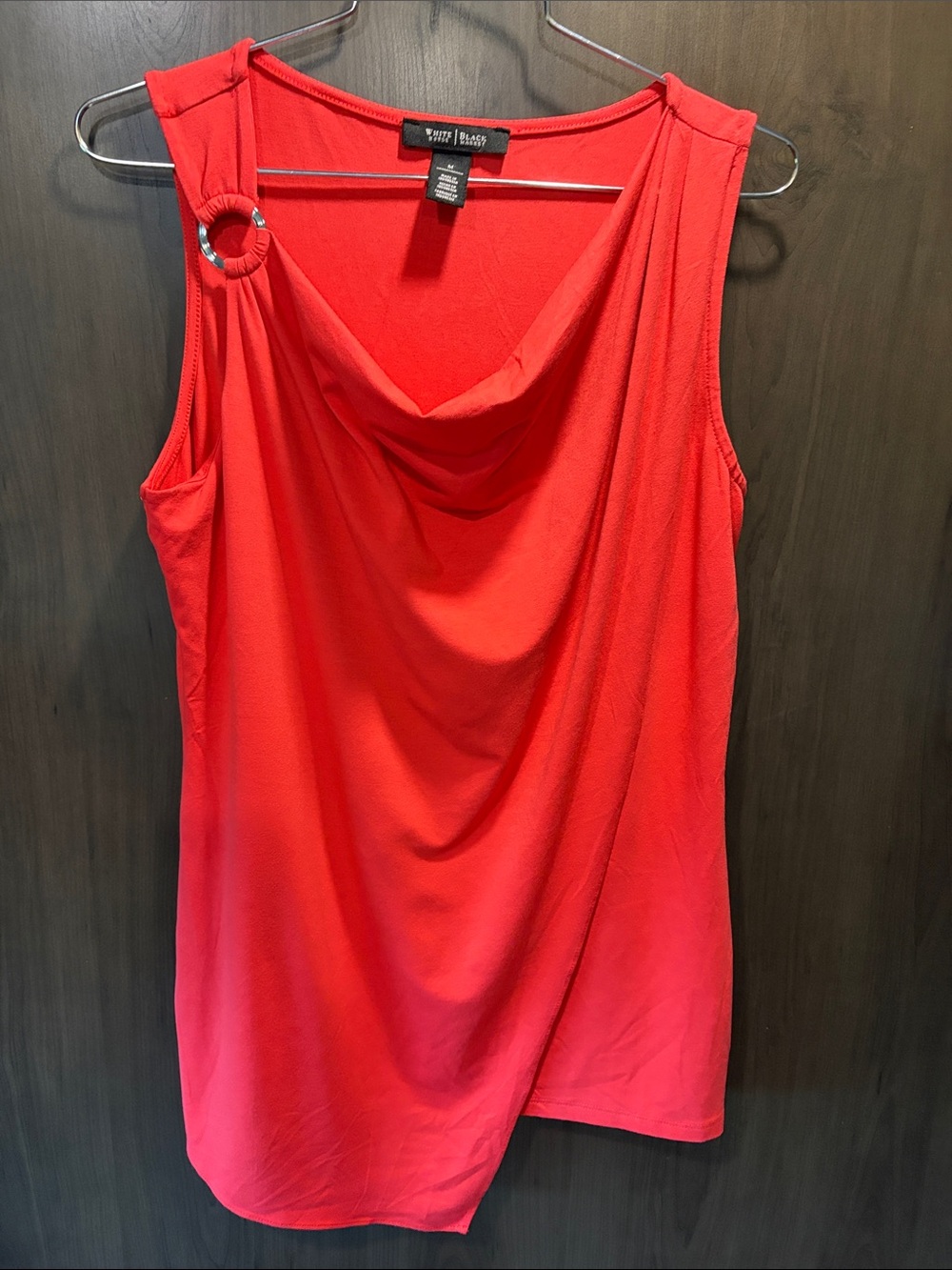 White House Black Market Scarlet Draped Camisole with Ring Detail